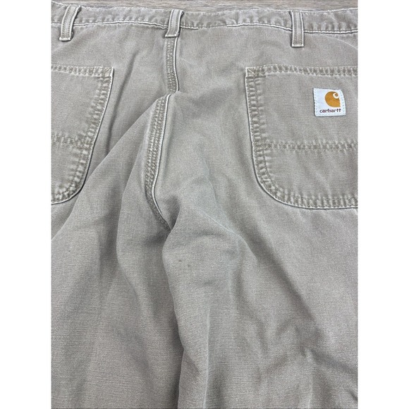 Carhartt Canvas Khaki Relaxed Fit Pants Mens 38x30 Musk Brown Tan B299 MUS - Picture 5 of 7